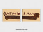Load image into Gallery viewer, Daschund Hand Painted Diptych Print
