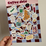 Load image into Gallery viewer, A5 Sticker Sheet - Coffee Dates

