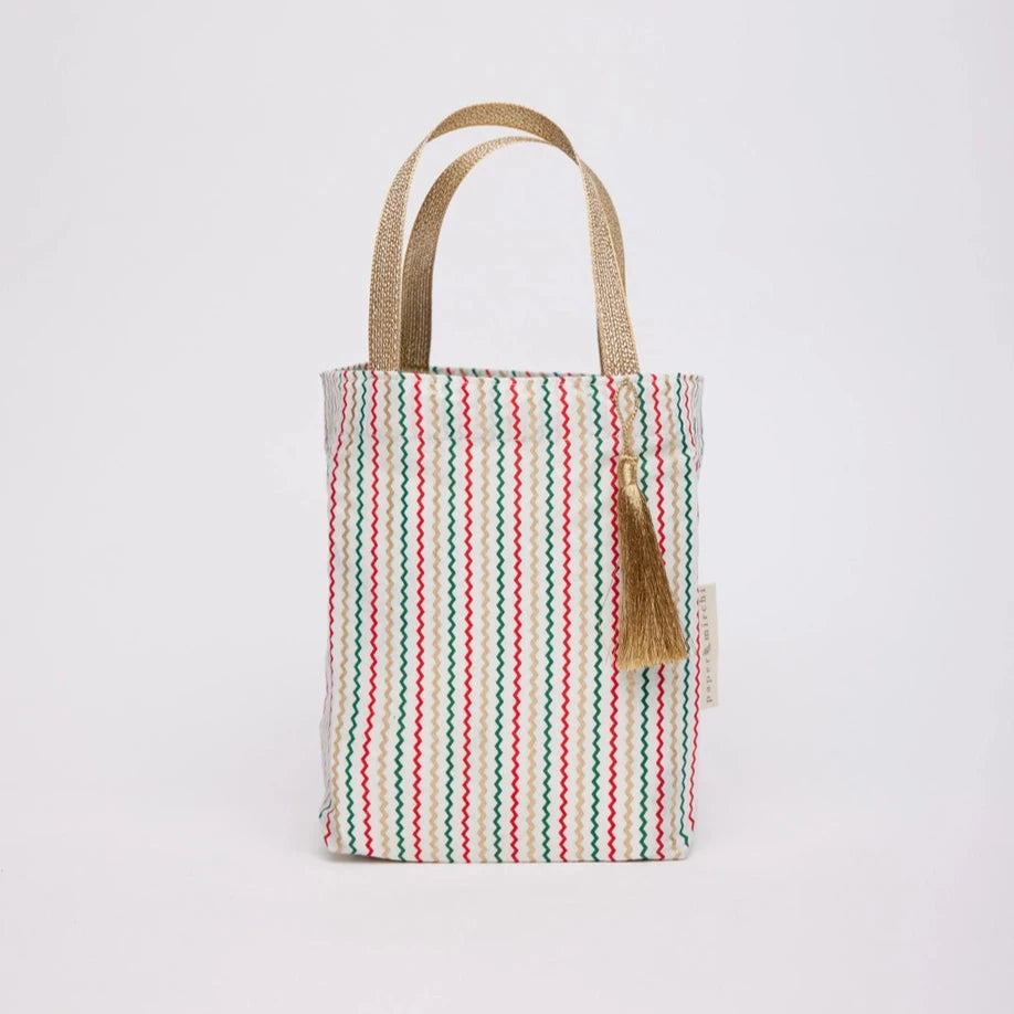 Stripe Reusable Tote Fabric Gift Bag - small / medium / large