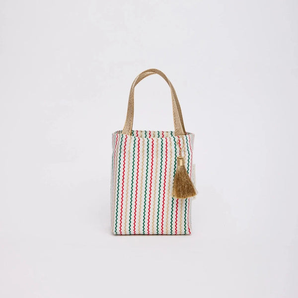 Stripe Reusable Tote Fabric Gift Bag small medium large Blossom Roar
