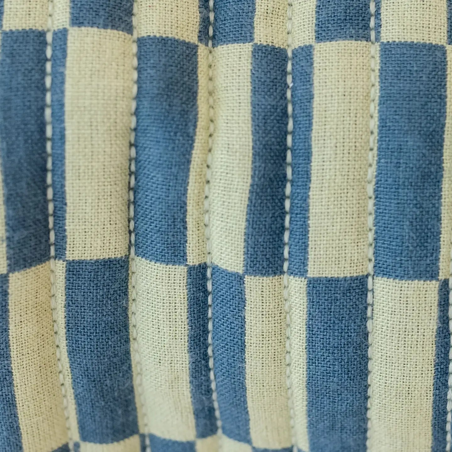 Green Checkerboard Cotton Wash Bag