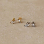 Load image into Gallery viewer, Mini Fan Stud Earrings - gold / silver
