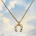 Load image into Gallery viewer, Maxi Kaleidoscope Lucky Charm Necklace - gold / silver
