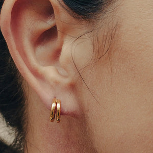 Gold Double Layer Hoop Earrings