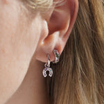 Load image into Gallery viewer, Mini Kaleidoscope Lucky Charm Hoop Earrings - gold / silver
