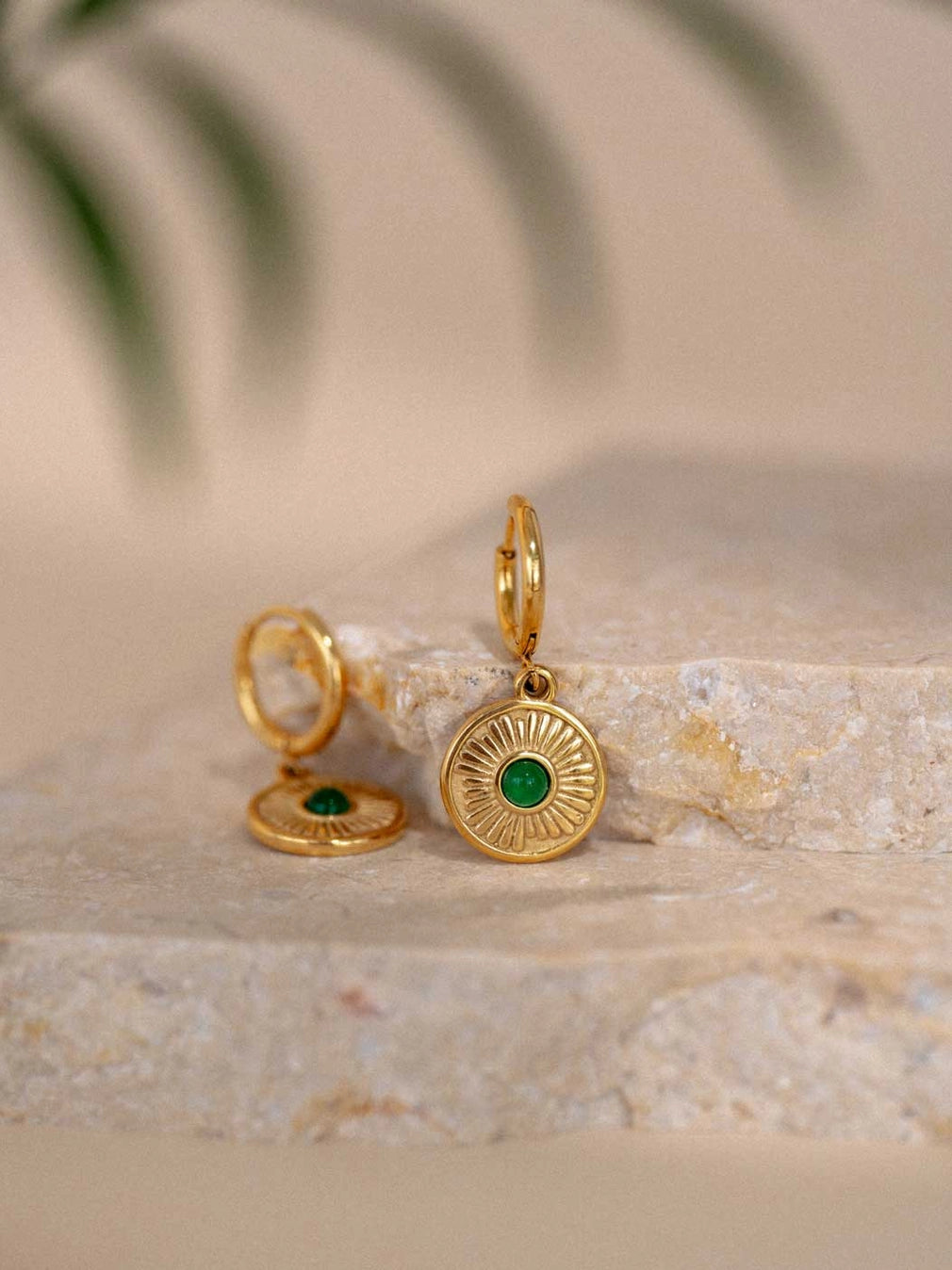 Emerald Boheme Hoop Earrings