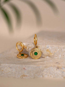 Emerald Boheme Hoop Earrings