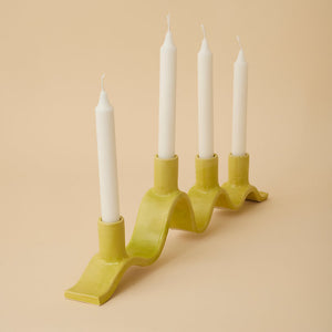 Large Wavy Candelabra - chartreuse