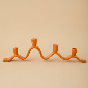 Large Wavy Candelabra - orange