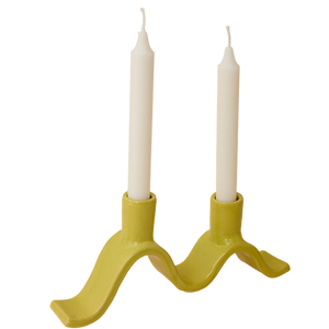 Small Wavy Candelabra - chartreuse