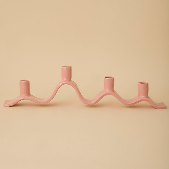 Large Wavy Candelabra - pink