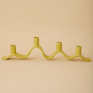 Large Wavy Candelabra - chartreuse