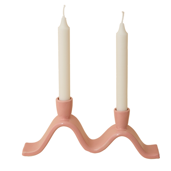 Small Wavy Candelabra - pink