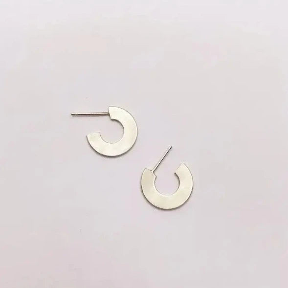 Silver Flat Hoop Earrings