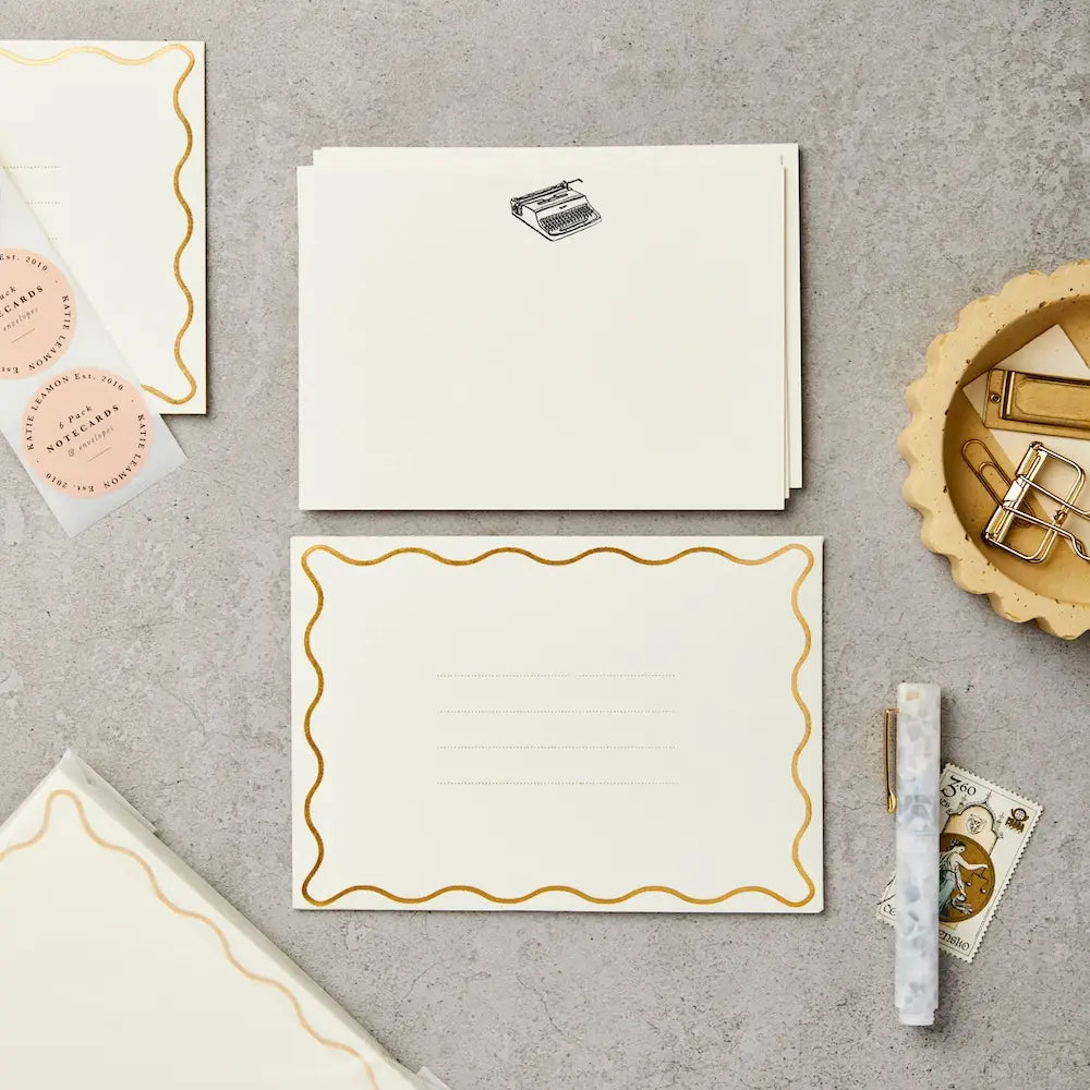 Typewriter Note Cards - pack of 6