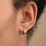 Load image into Gallery viewer, Mixed Metal Huggie Earrings
