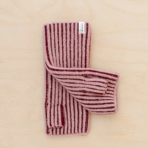 Cashmere & Merino Wool Wrist Warmers - burgundy two-tone