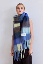 Load image into Gallery viewer, The Reykjavik Scarf - Blue / Yellow Check

