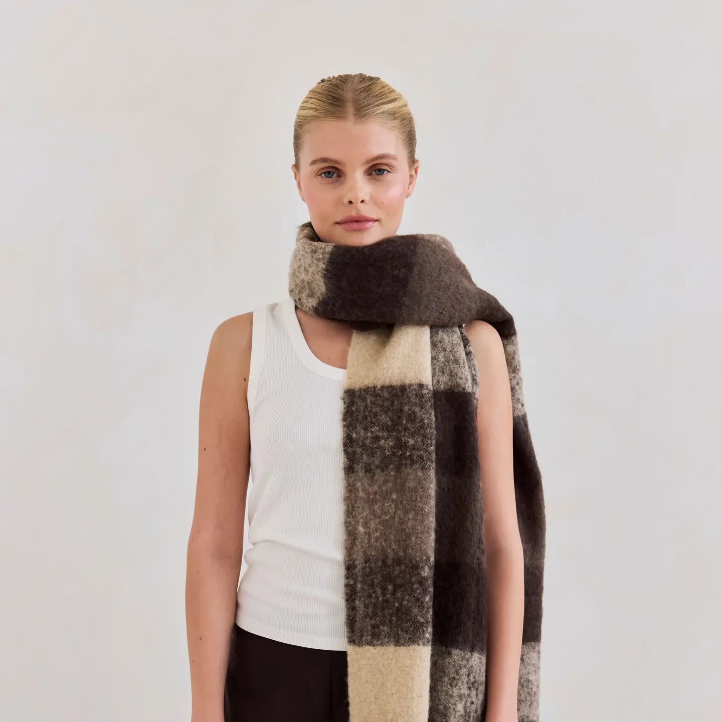 The Reykjavik Scarf - Brown Check