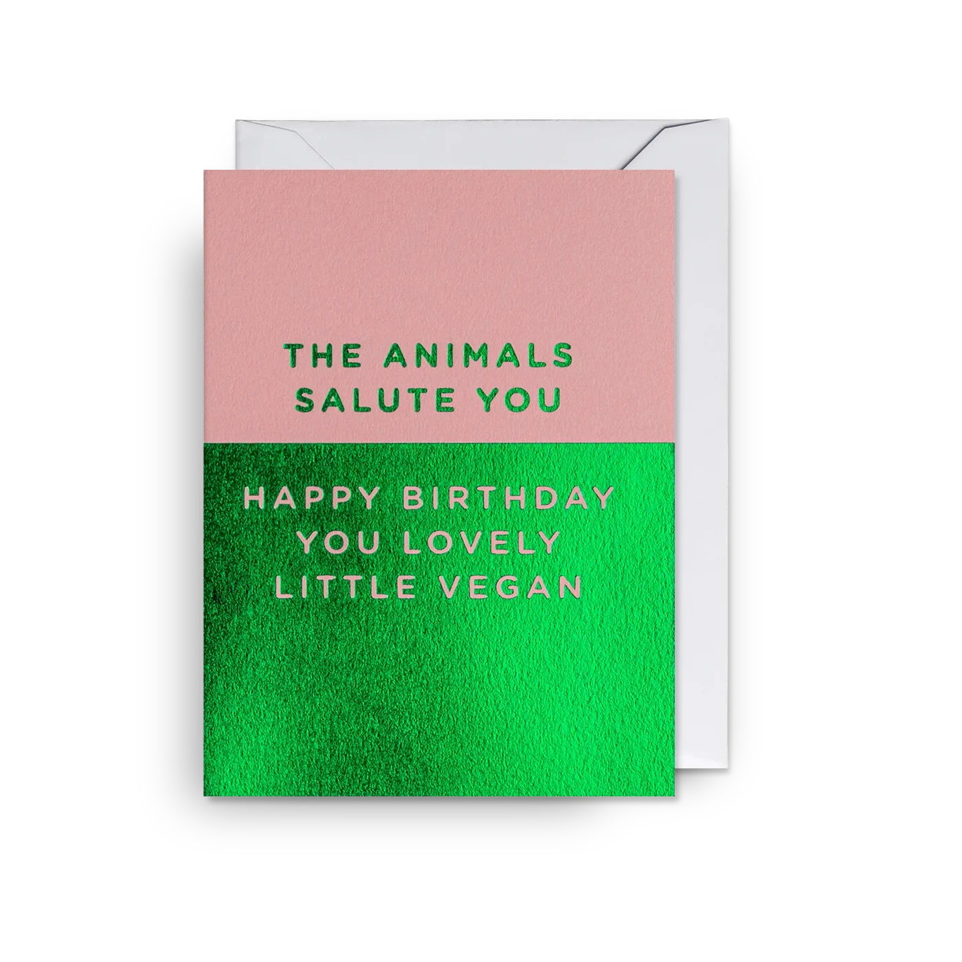 The Animals Salute You, Happy Birthday Lovely Vegan Mini Card