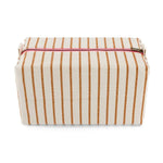 Load image into Gallery viewer, Vic Toiletry / Cosmetic Bag - pecan / greige stripe
