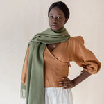 Load image into Gallery viewer, Lambswool Oversized Scarf - olive
