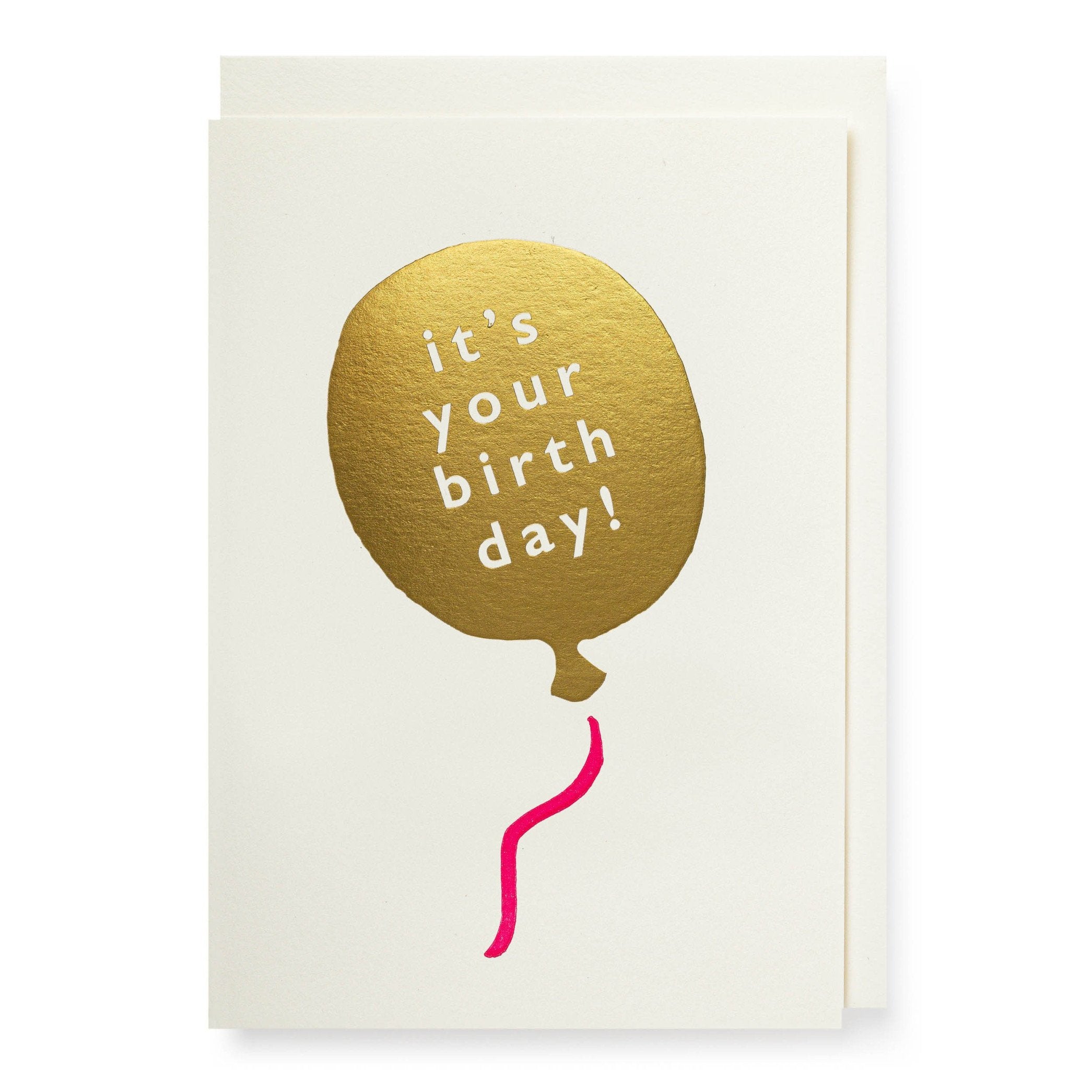 Gold balloon Birthday Card