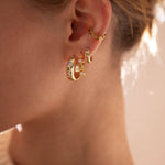 Load image into Gallery viewer, Heart Charm Hoop Earrings - gold / silver
