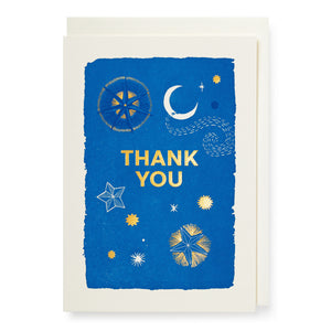 Moon and stars thank you Card