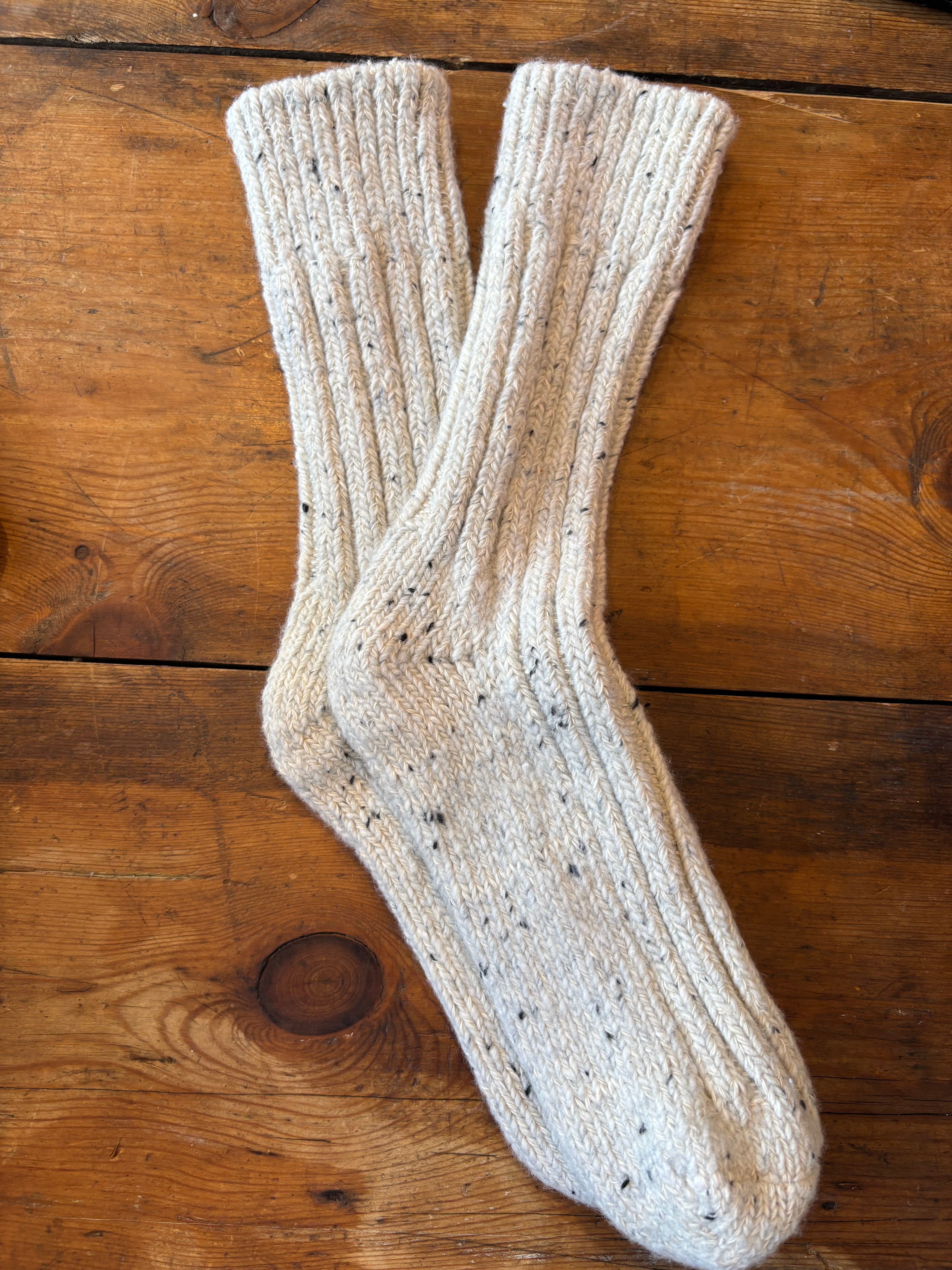 Recycled Wool Low Gauge Socks - white