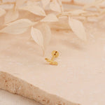 Load image into Gallery viewer, Single Petal Curve Labret Stud Earring - gold
