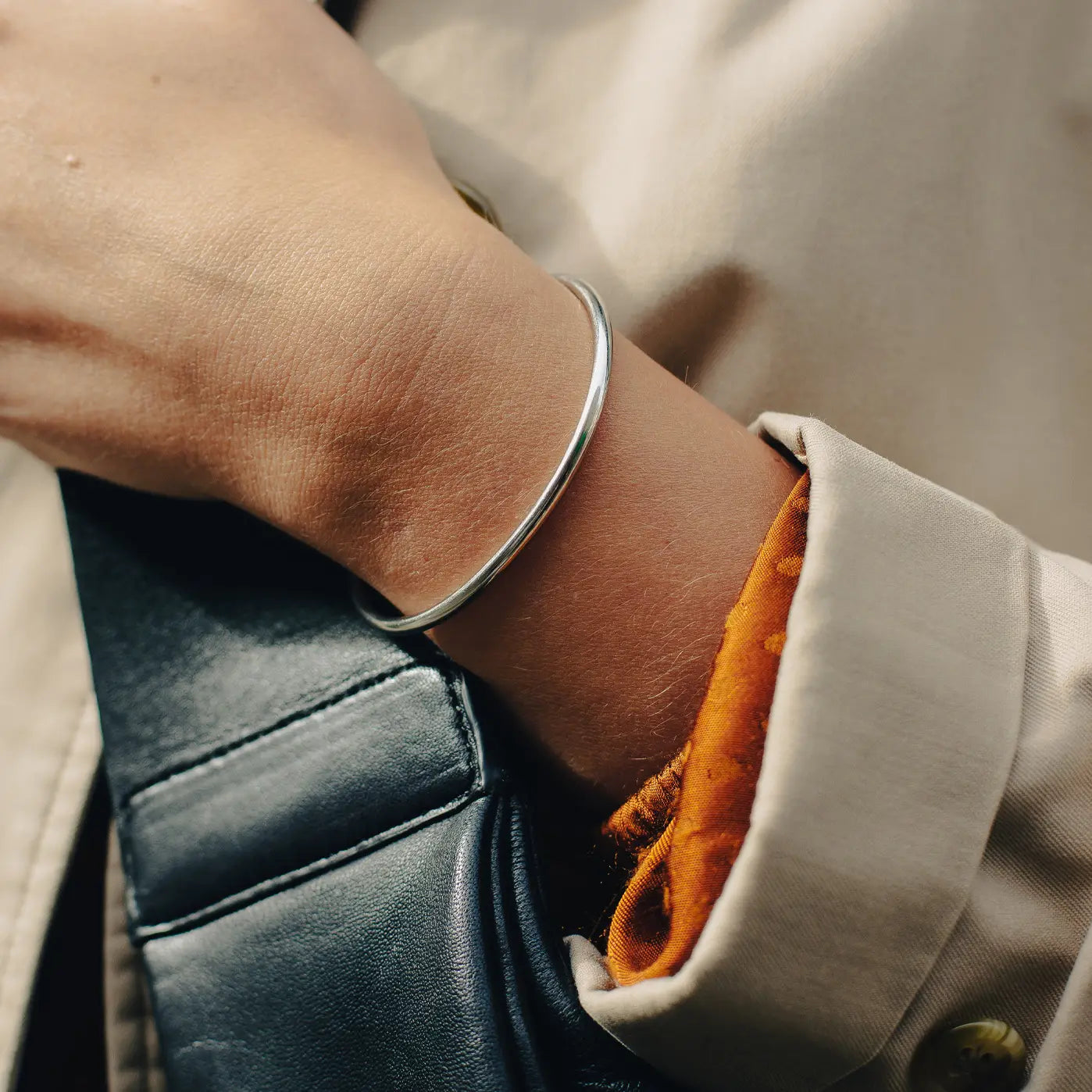 Minimal Silver Bangle