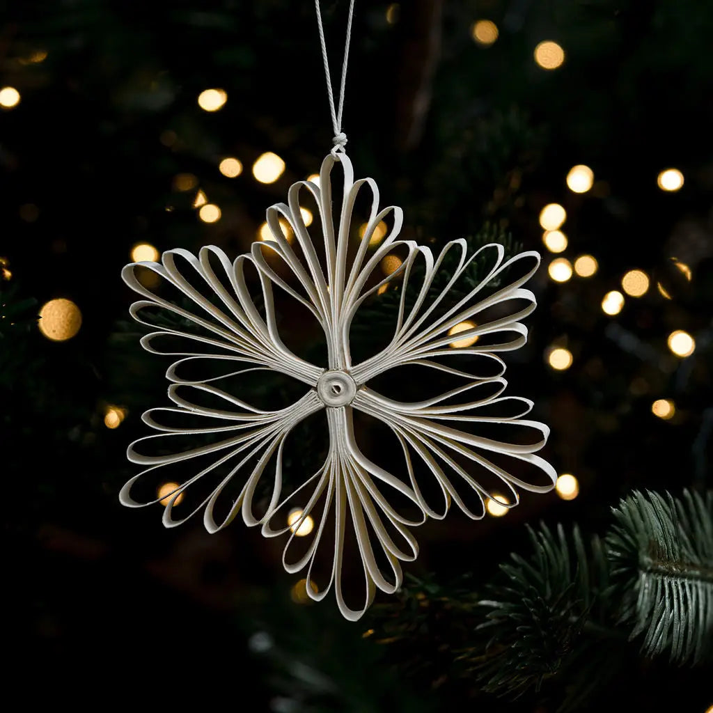 Quilled Mimosa Snowflake Hanging Decoration