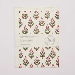 Buti Blush Hand Block Printed Greeting Card