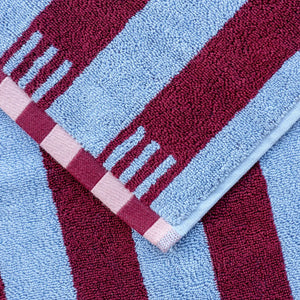 Cotton Hand Towel - blue stripe