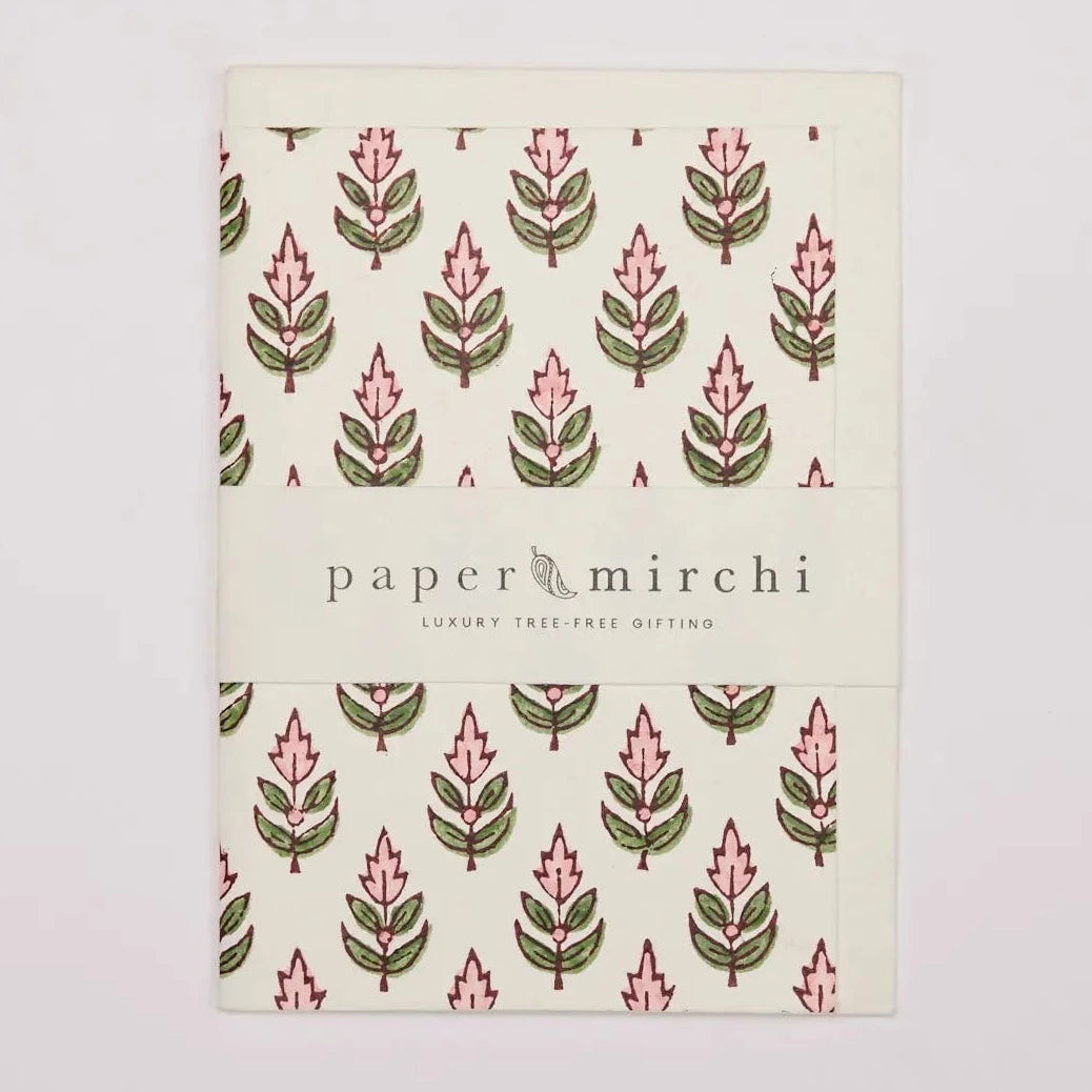 Buti Blush Hand Block Printed Greeting Card