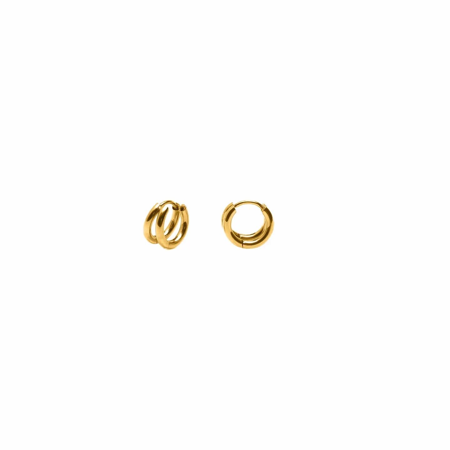 Gold Double Layer Hoop Earrings