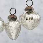 Load image into Gallery viewer, Small Silver Crackle Glass Christmas Baubles
