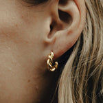 Load image into Gallery viewer, Gold Ridge Twist Earrings - small
