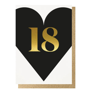 Heart 18th Card - black