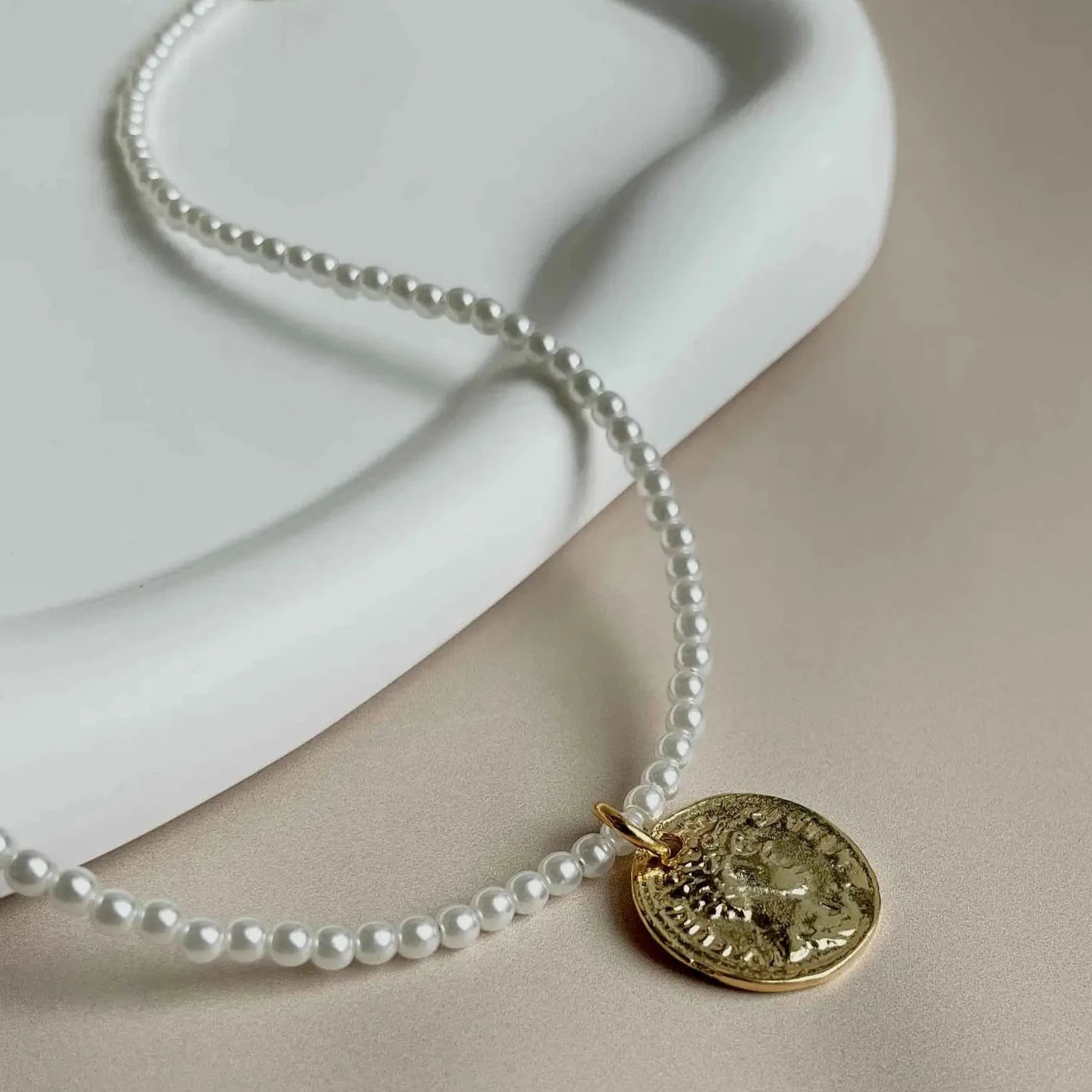 Juno Pearl Coin Necklace