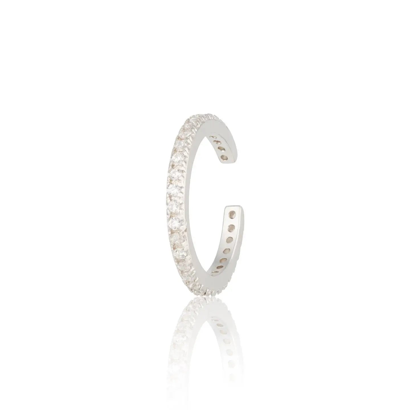 Slim Sparkle Ear Cuff - silver