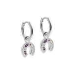 Load image into Gallery viewer, Mini Kaleidoscope Lucky Charm Hoop Earrings - gold / silver
