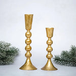 Load image into Gallery viewer, Sona gold coloured metal Candlestick Holder

