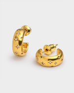 Load image into Gallery viewer, Starry Waterproof Gold Hoop Earrings
