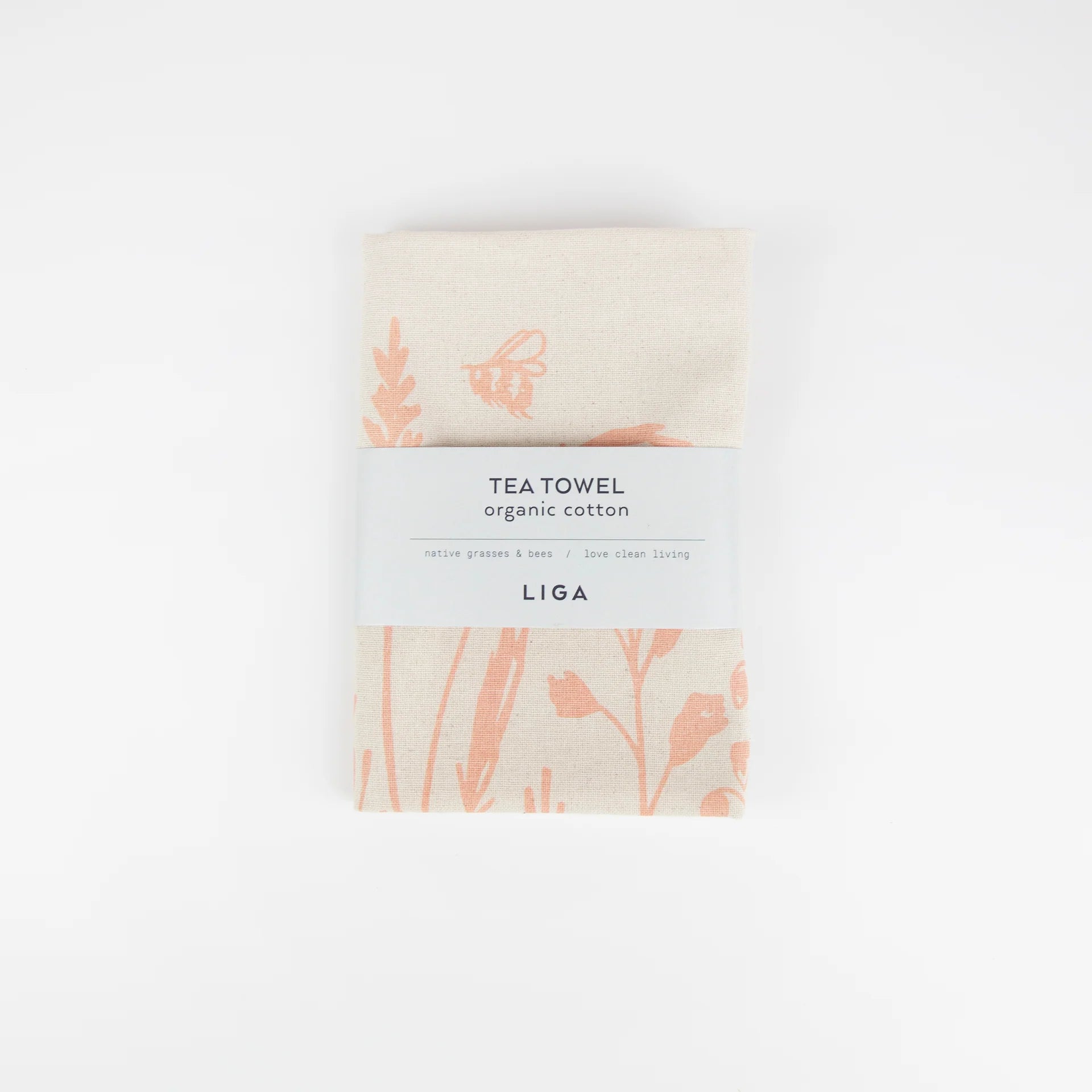 Organic Tea Towel - Native Grasses & Bees