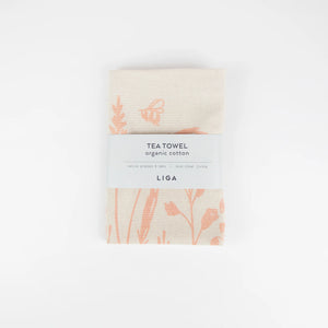 Organic Tea Towel - Native Grasses & Bees