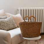 Load image into Gallery viewer, Leather Handle Seagrass Basket
