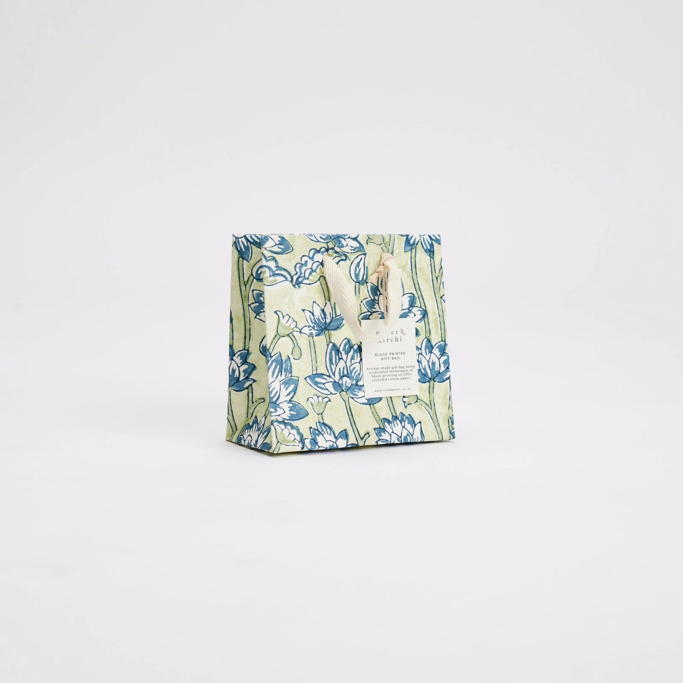 Indigo Hand Block Printed Gift Bag - small / medium / large