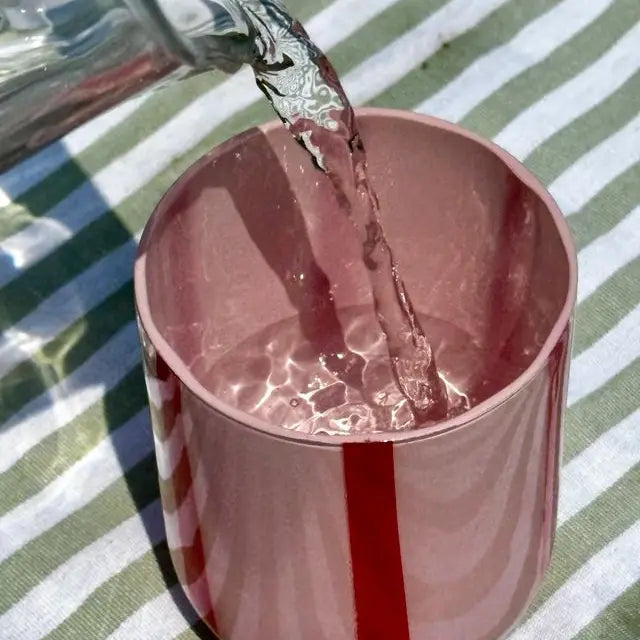 Atina Drinking Glass - pink & red